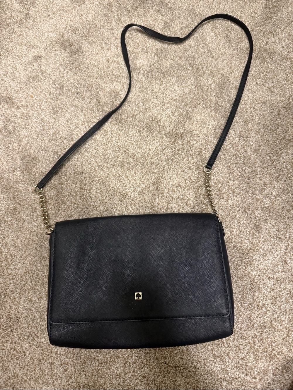 Kate Spade Black Crossbody Shoulder Bag with Gold Accent
